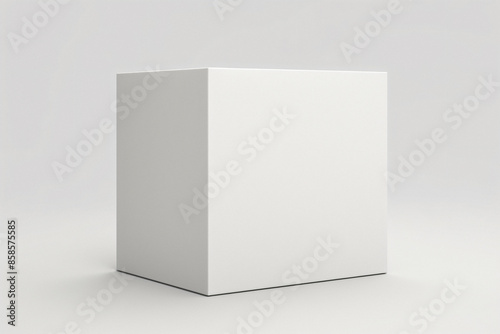 postal packaging, white cardboard box, white background,