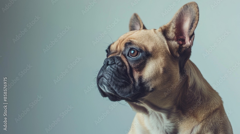 Bulldog Portrait in Studio on White Background Bulldog Portrait in Studio on White Background