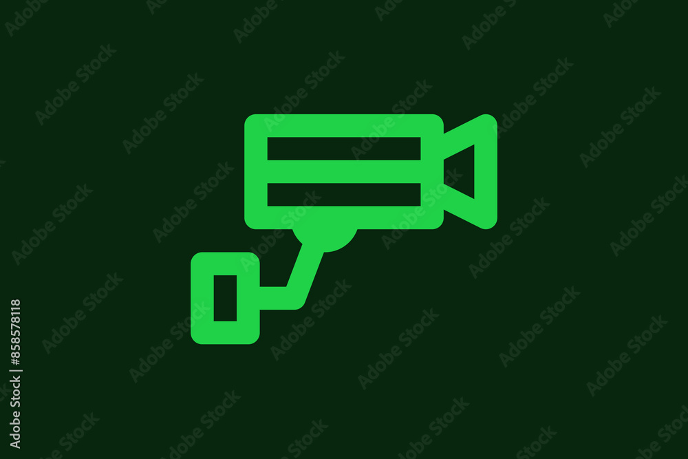 Vector security guard illustration in flat design style, geometric video camera icon. Vector security guard illustration in flat design style, geometric video camera icon.