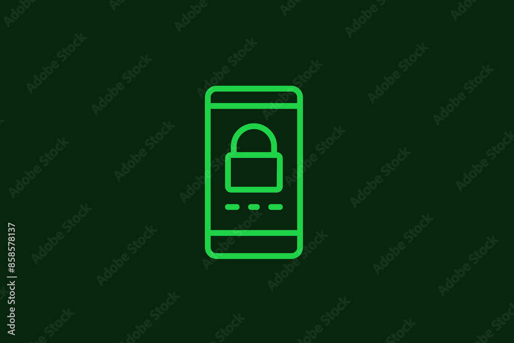 mobile data protection illustration in flat style design. Vector illustration.