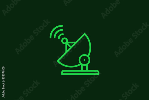 radar illustration in flat style design. Vector illustration.