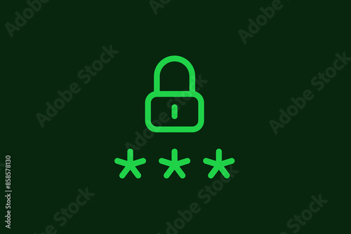 Password protection illustration in flat style design. Vector illustration.
