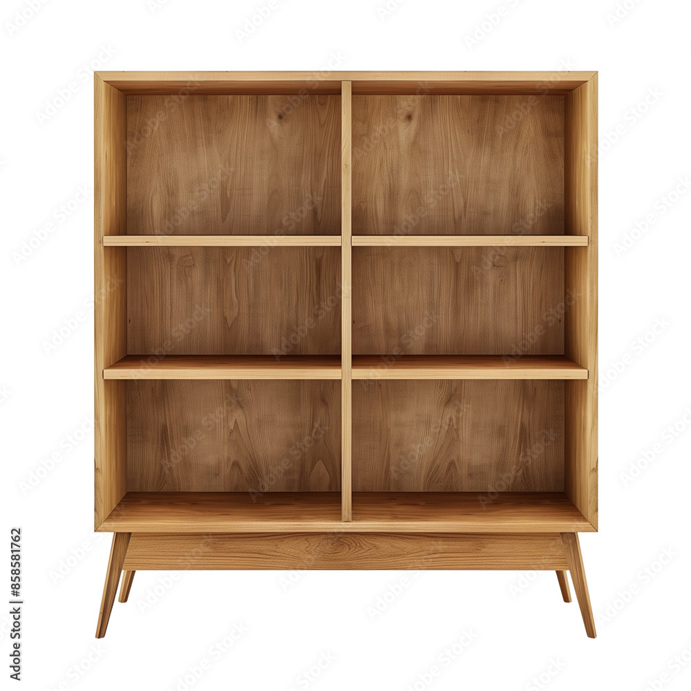 Φωτογραφία wooden shelves, transparent png of a wooden modern bookcase, bookcase made out o