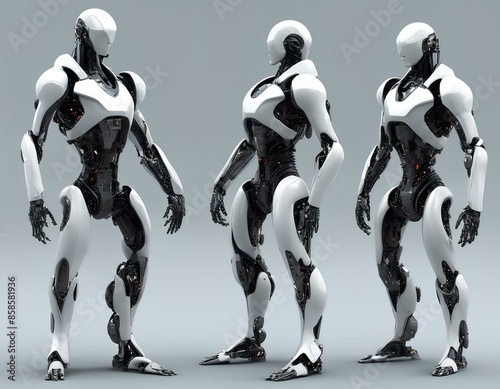 cyberpunk humanoid robot characters with cybernetic enhancements, technology, style, futuristic, artificial, ai, machine, sci-fi.