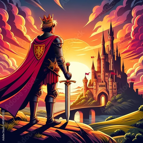 King Arthur Camelot castle sunset