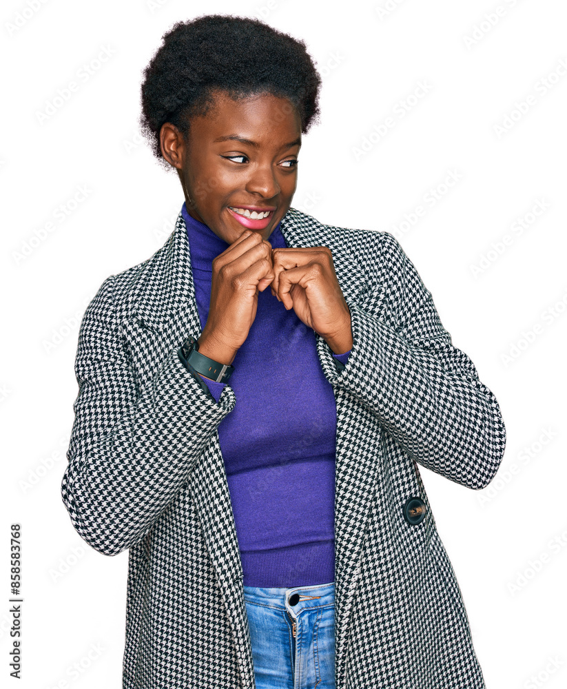 Φωτογραφία Young african american girl wearing casual clothes laughing nervous and excited