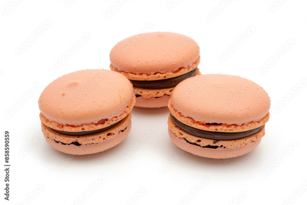 Decadent Chocolate Macarons Isolated Decadent Chocolate Macarons Isolated