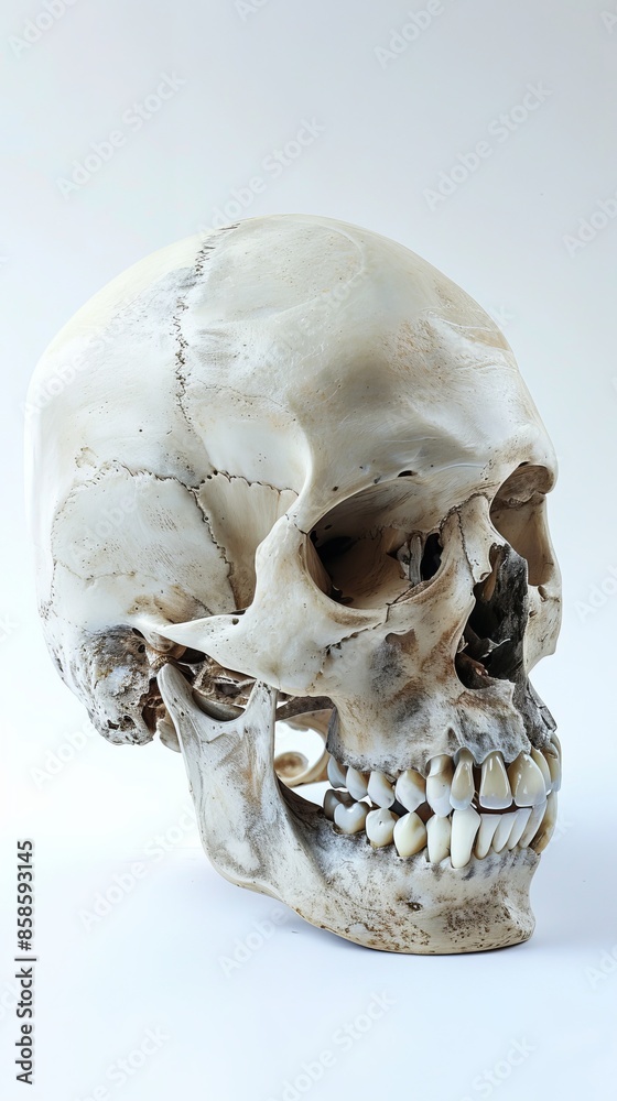 Human skull close-up on white background Human skull close-up on white background