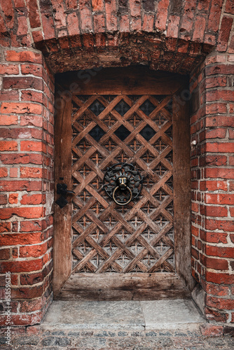 old door with knocker