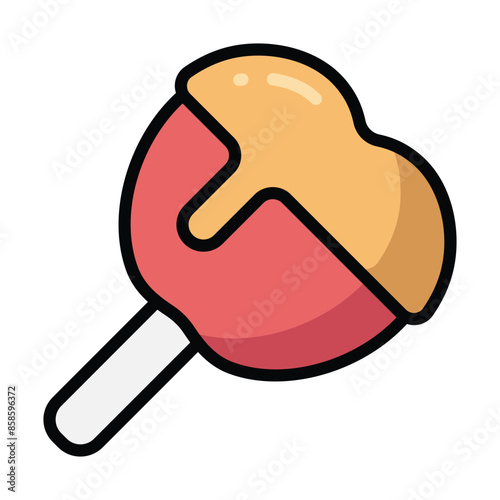 Simple Caramelized Apple colorful icon Illustration. The icon illustration can be used for websites, print templates, presentation templates, illustrations, etc