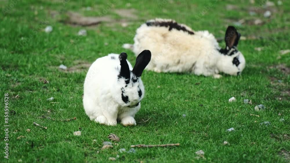 White Rabbits On The Farm Part Of Traditional Livestock Breeding And Animal Husbandry Practices White Rabbits On The Farm Part Of Traditional Livestock Breeding And Animal Husbandry Practices