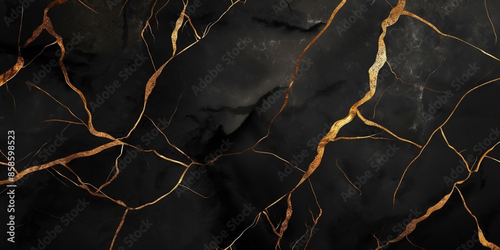 A vector illustration featuring a black background with intricate golden cracks. The design evokes a sense of elegance and luxury, reminiscent of precious materials and sophisticated artwork. A vector illustration featuring a black background with intricate golden cracks. The design evokes a sense of elegance and luxury, reminiscent of precious materials and sophisticated artwork.
