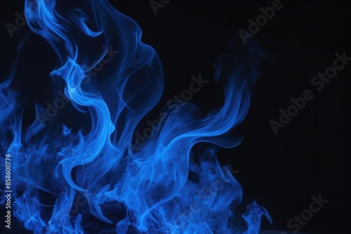 blue fire on a black background