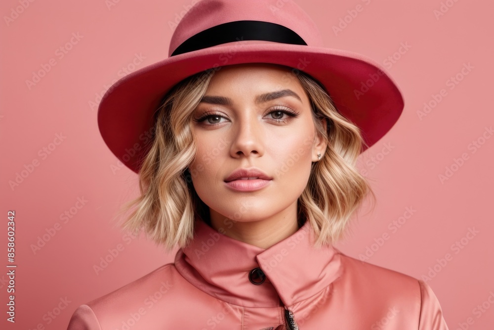 Beautiful woman in a fall fashion style concept Beautiful woman in a fall fashion style concept