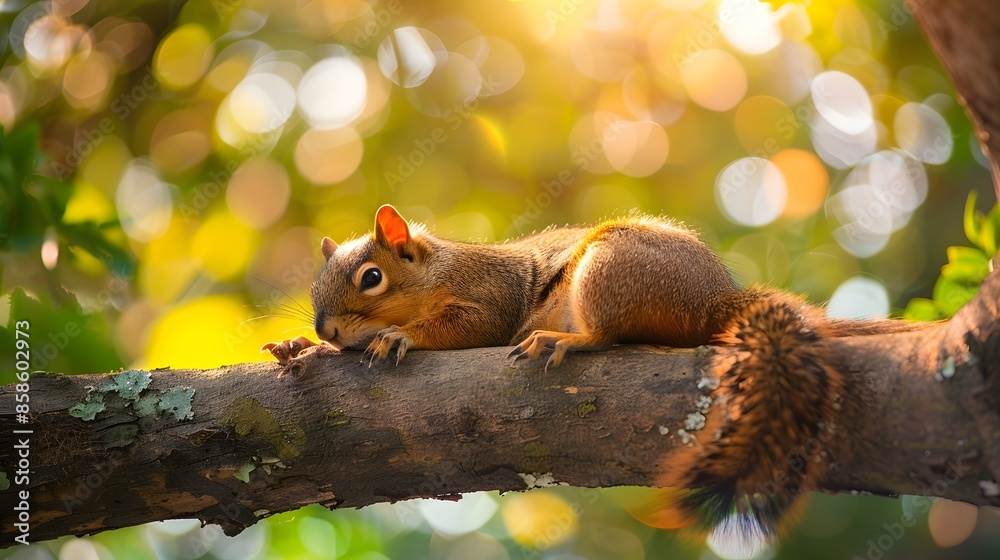 Obraz premium lazy squirrel. 