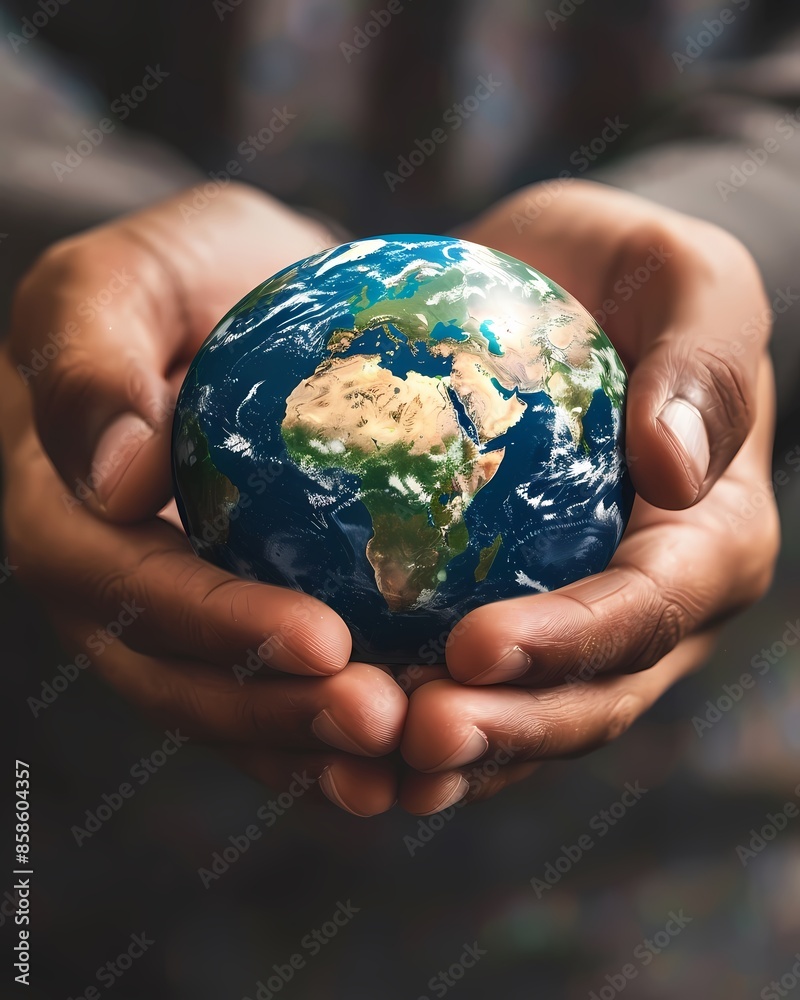 Hands Holding a Miniature Globe Hands Holding a Miniature Globe