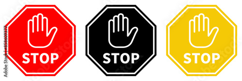 STOPのアイコン 3色セット