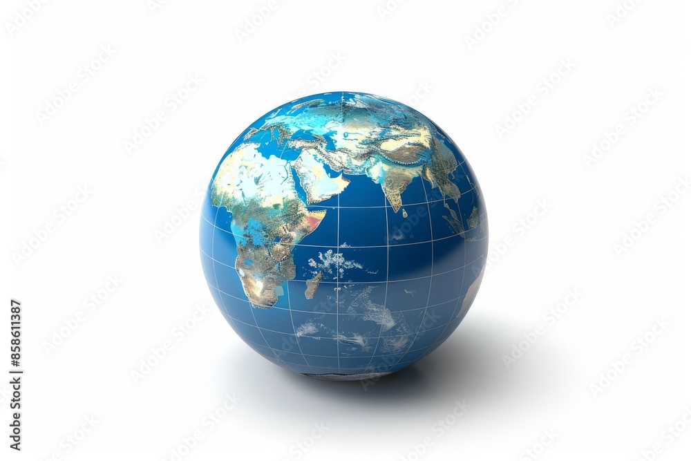 Fototapeta premium 3D Render of the Earth with Gridlines