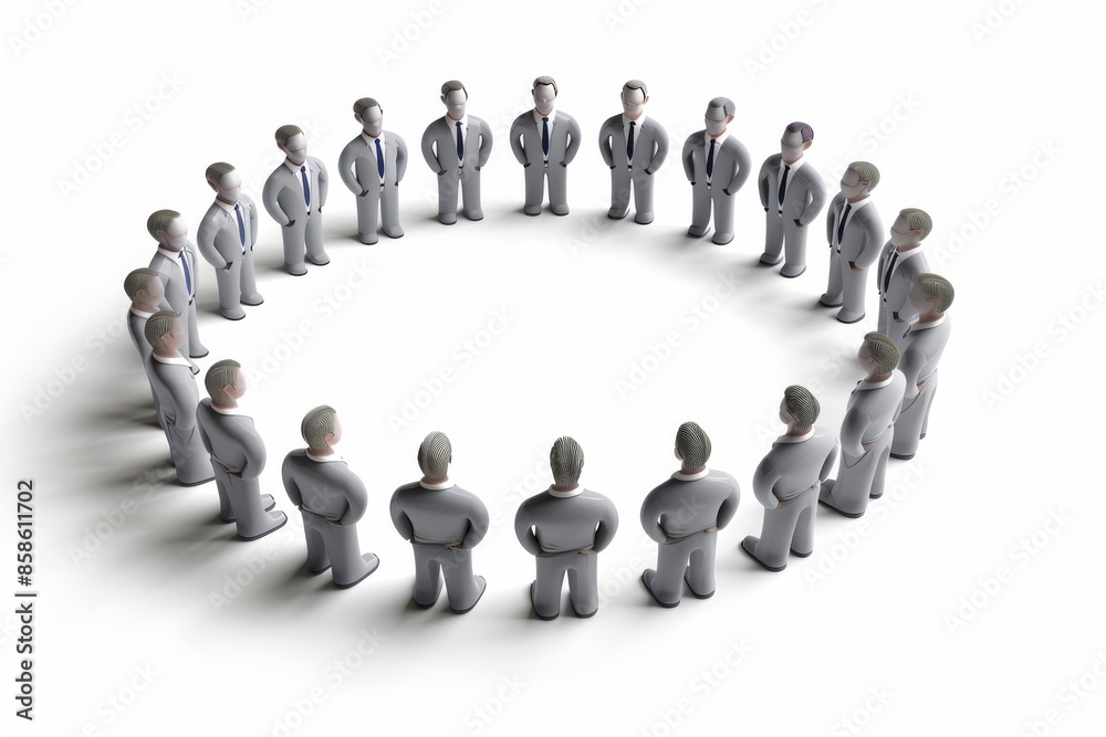A Circle of Businessmen in Suits A Circle of Businessmen in Suits