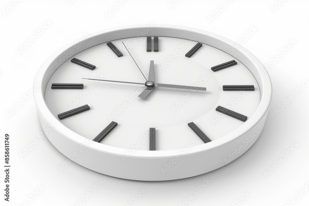 Simple White Clock with Black Hour Markers Simple White Clock with Black Hour Markers