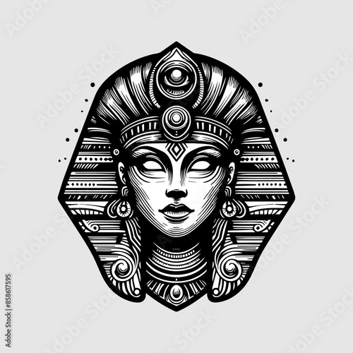 Cleopatra logo design icon template