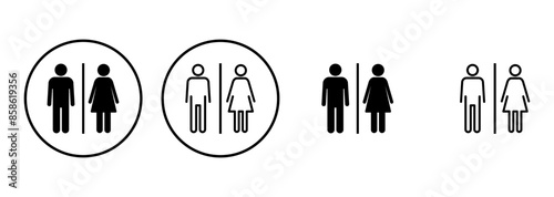 Toilet icon set. restrooms icon vector. bathroom sign. wc, lavatory
