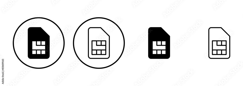 Sim card icon set. dual sim card icon vector Sim card icon set. dual sim card icon vector