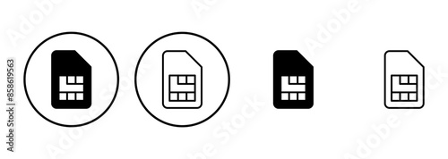 Sim card icon set. dual sim card icon vector