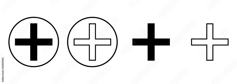Obraz premium Plus Icon set. Add plus icon