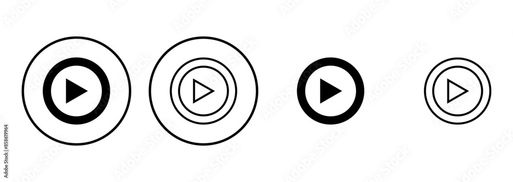 Play Icon set. Play button vector icon Play Icon set. Play button vector icon