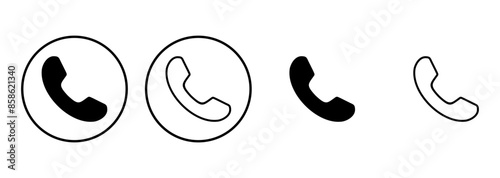 Call icon set. telephone icon vector. phone icon vector. contact us