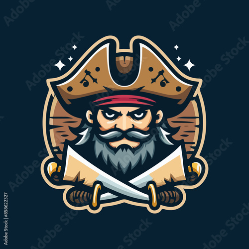 Cartoon pirate head mascot design