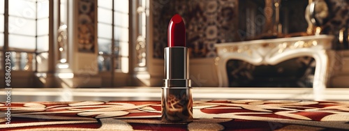 Intimate Luxury Lipstick Showcase in Earthy Toned Bauhaus Inspired Display photo