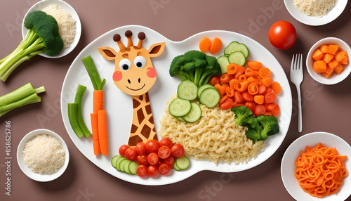 Wallpaper Mural Food vegetables for kids children of animal giraffe concept creative 3 Torontodigital.ca