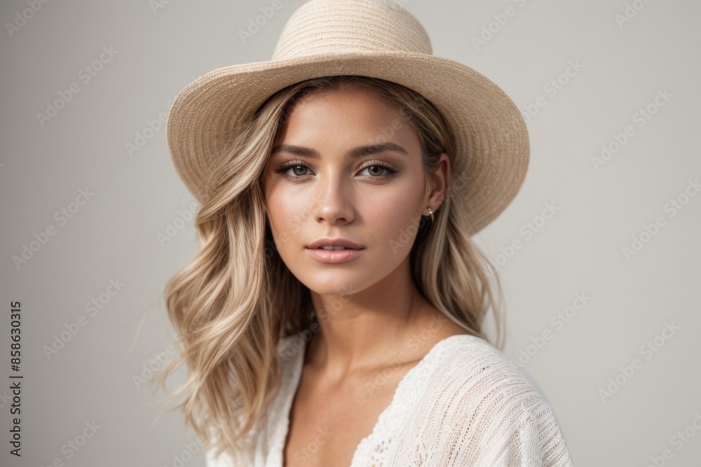 Beautiful woman in summer fashion style concept Beautiful woman in summer fashion style concept