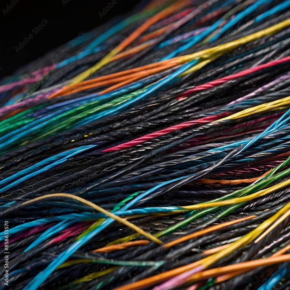abstract background of colorful small wires. generative ai abstract background of colorful small wires. generative ai