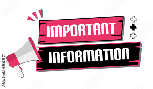 Vector banner. Megaphone with important information speech bubble. Loudspeaker. Banner for business, marketing. Banner design vector illustration.