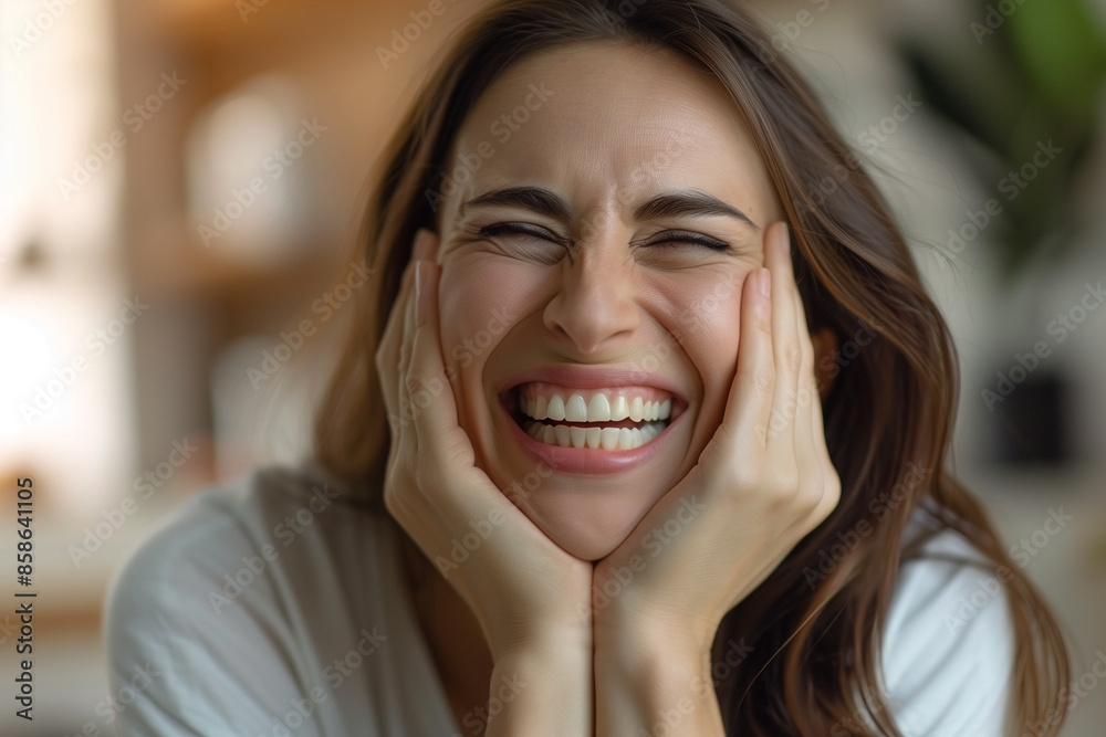 A woman is looking at the camera with a surprised expression. A woman is looking at the camera with a surprised expression.