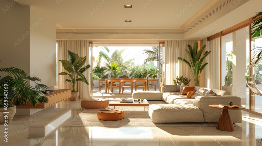 A light-filled living room with a sleek dining set and a comfortable chill place, decorated with plants --ar 16:9 --stylize 250 Job ID: dca809ba-4365-43a2-bca1-78d7e6f949f3 A light-filled living room with a sleek dining set and a comfortable chill place, decorated with plants --ar 16:9 --stylize 250 Job ID: dca809ba-4365-43a2-bca1-78d7e6f949f3