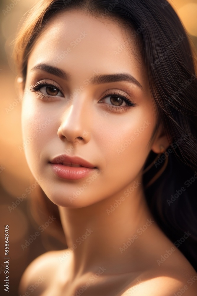 Beautiful women with bare shoulders on a bokeh background Beautiful women with bare shoulders on a bokeh background