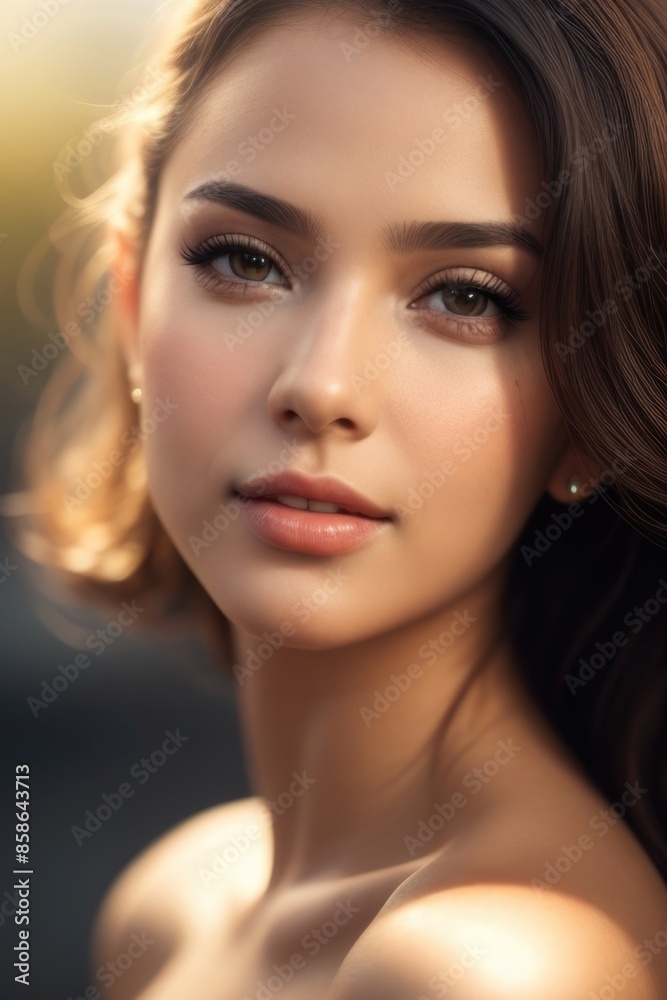 Beautiful women with bare shoulders on a bokeh background Beautiful women with bare shoulders on a bokeh background