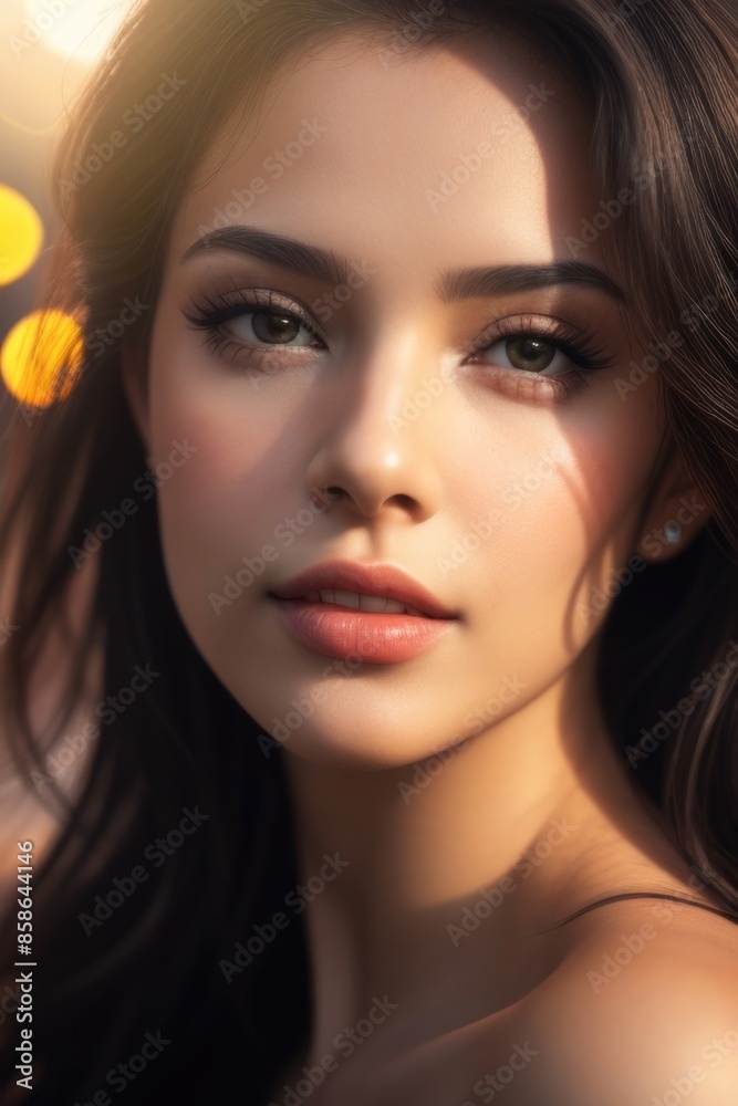 Beautiful women with bare shoulders on a bokeh background Beautiful women with bare shoulders on a bokeh background