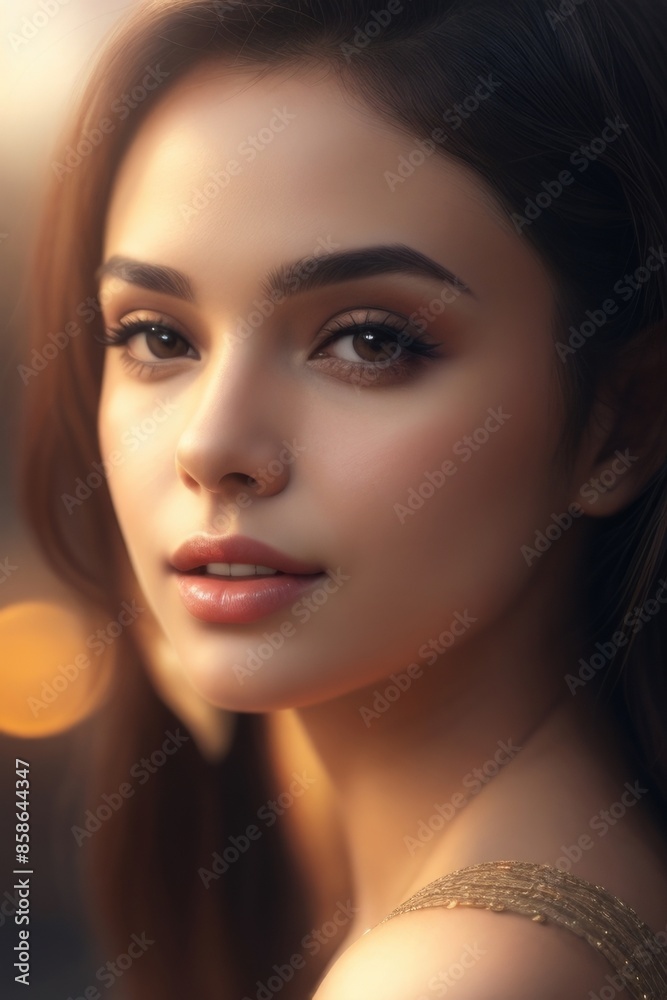 Beautiful women with bare shoulders on a bokeh background Beautiful women with bare shoulders on a bokeh background