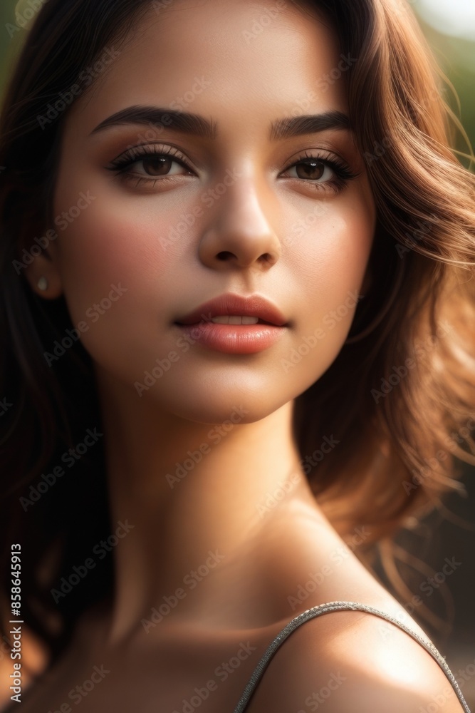 Beautiful women with bare shoulders on a bokeh background Beautiful women with bare shoulders on a bokeh background