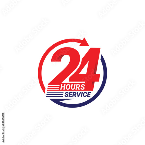24 Hours Service logo symbol icon design vector illustration.