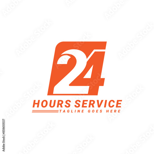 24 Hours Service logo symbol icon design vector illustration.