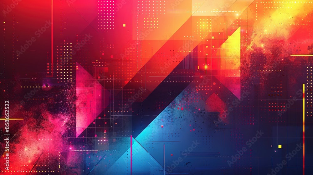 Obraz premium Futuristic Design: Vibrant Geometry in Gradient Hues