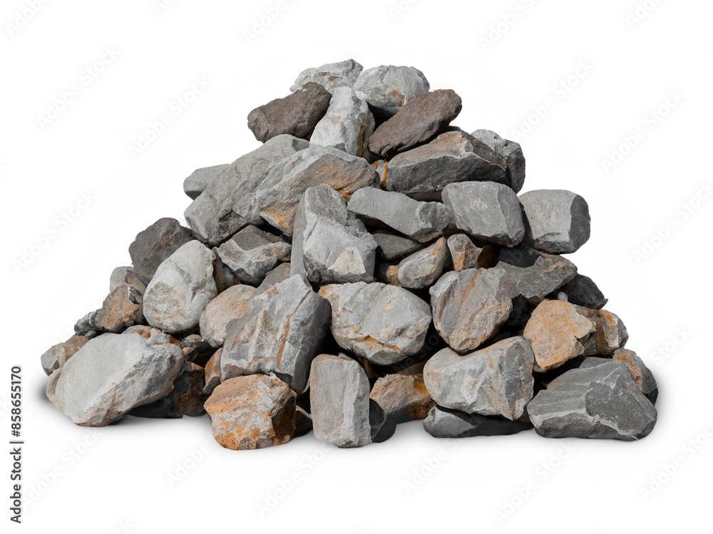 heap of black rocks isolated on white background heap of black rocks isolated on white background