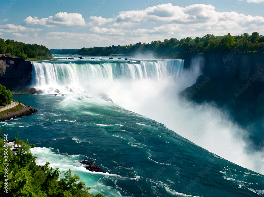 Fototapeta premium 캐나다 나이아가라 폭포 풍경, Niagara Falls, Canada