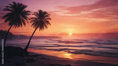 sunset on the beach
